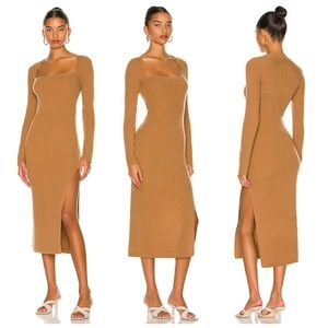 The Sei square neck wool cashmere blend midi